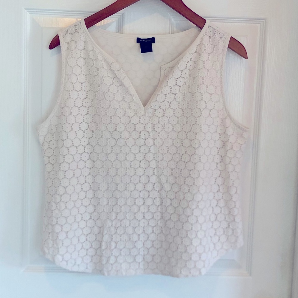 Ann Taylor white sleeveless shell tank